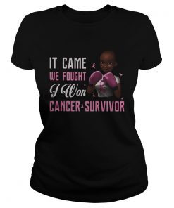 Black girl boxer it came we fought i won cancer survivor cancer awareness  Classic Ladies