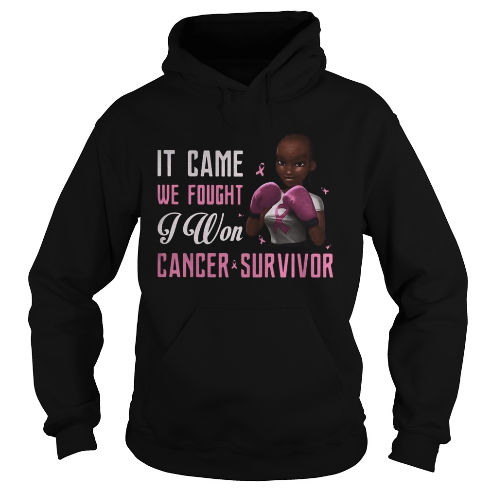 Black girl boxer it came we fought i won cancer survivor cancer awareness Hoodie