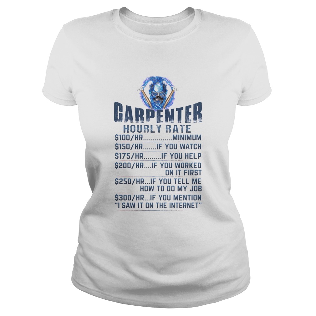 CARPENTER HOURLY RATE SKULL Classic Ladies