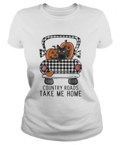 COUNTRY ROADS TAKE ME HOME PUMPKIN CAT HALLOWEEN  Classic Ladies