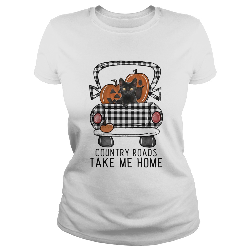 COUNTRY ROADS TAKE ME HOME PUMPKIN CAT HALLOWEEN Classic Ladies