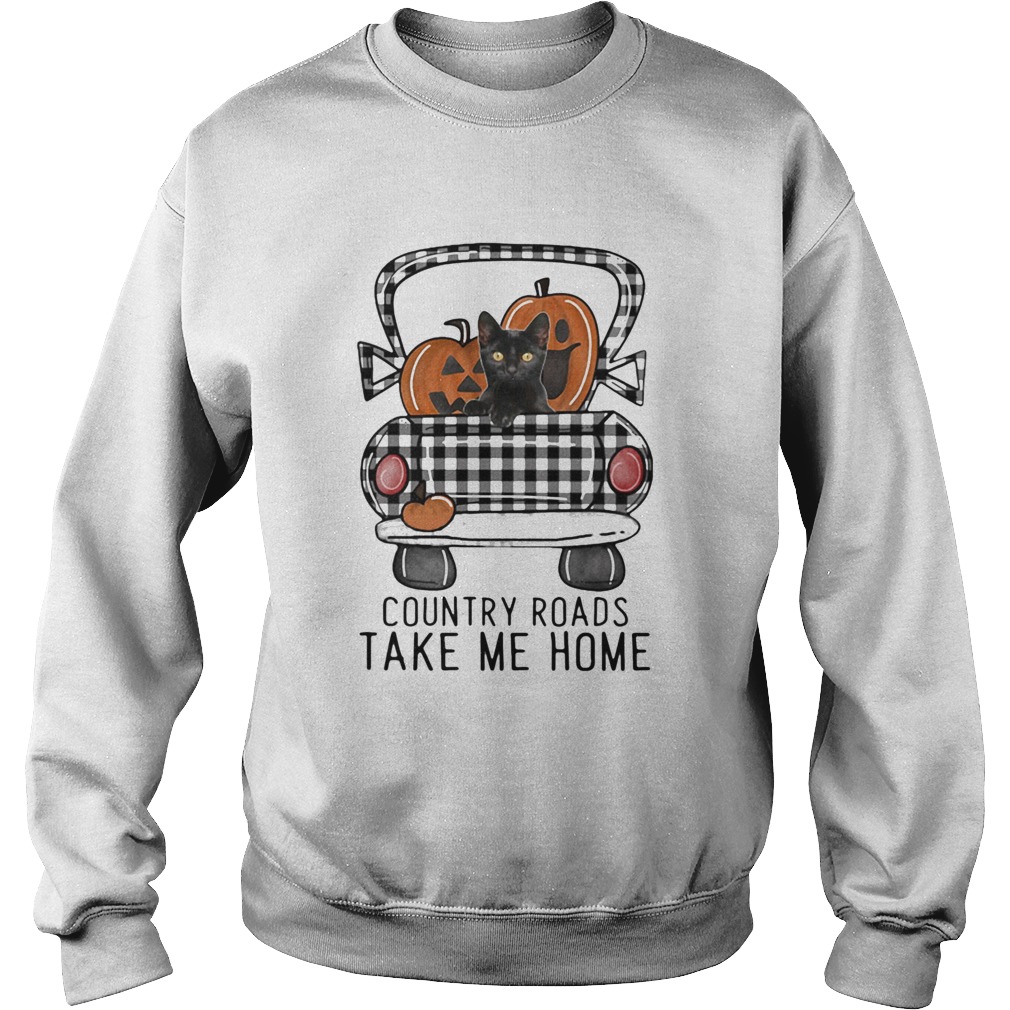 COUNTRY ROADS TAKE ME HOME PUMPKIN CAT HALLOWEEN Sweatshirt