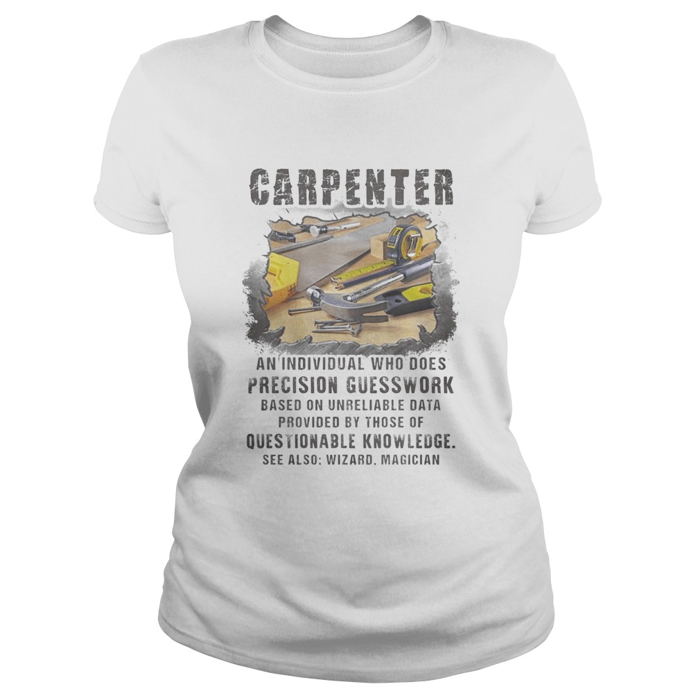 Carpeneter an individual who does precision guesswork based on unreliable data provided by those of Classic Ladies