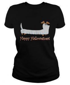 Dachshund Ghost Happy Halloweiner  Classic Ladies