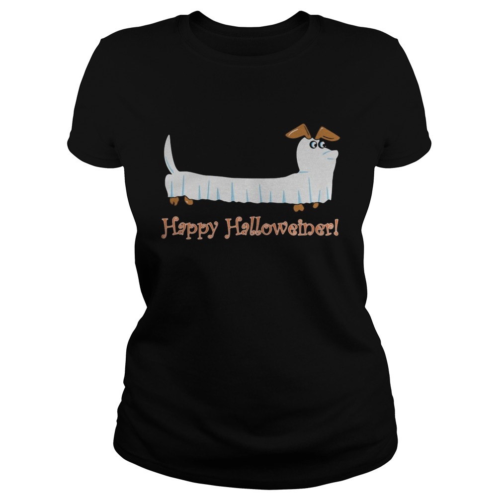 Dachshund Ghost Happy Halloweiner  Classic Ladies