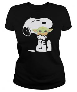 Disney snoopy hug baby yoda shirt