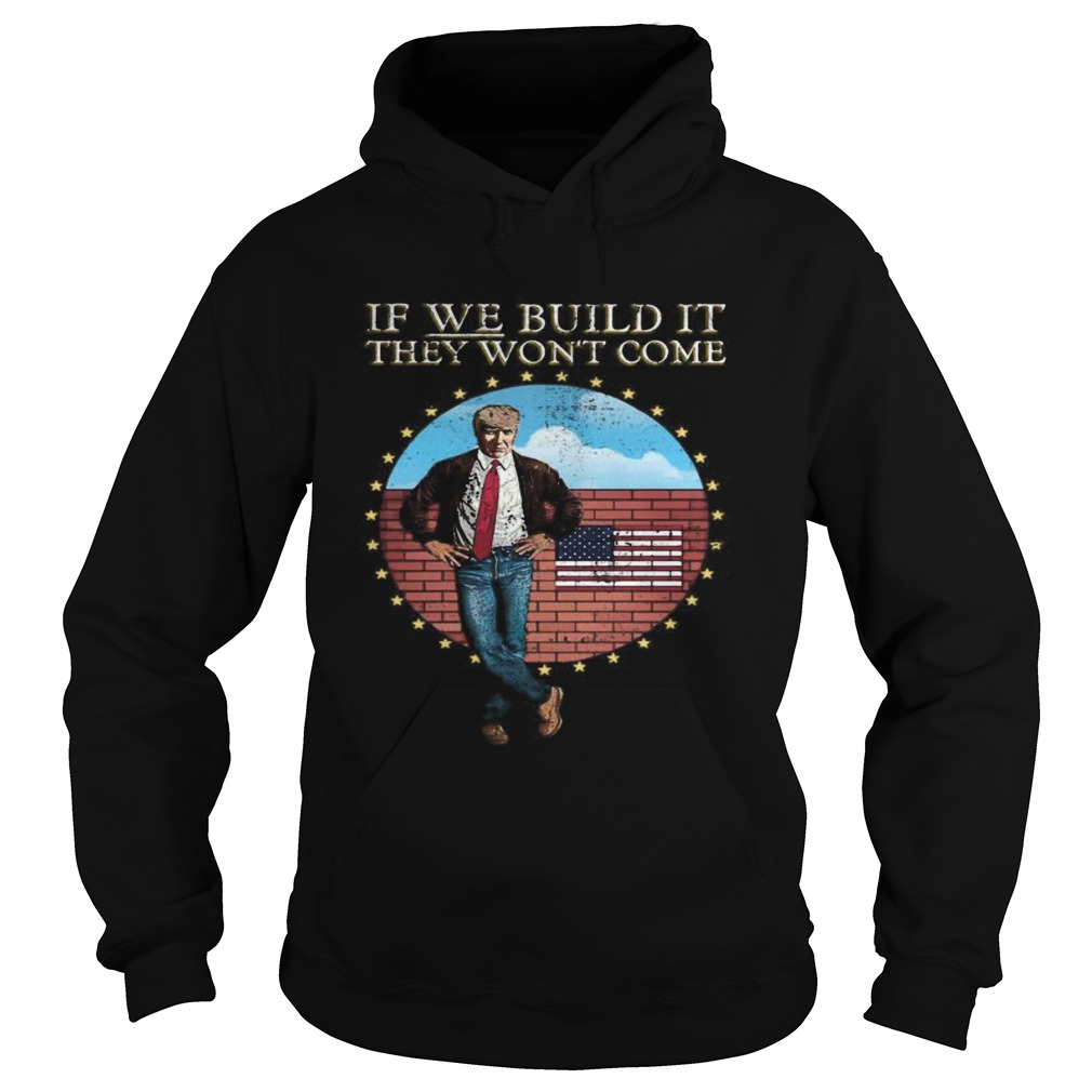 Donald trump if we build it they wont come american flag Hoodie