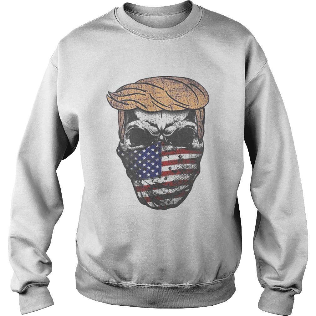 Donald trump skull mask american flag independence day Sweatshirt