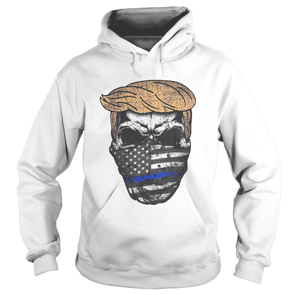 Donald trump skull mask back the blue american flag independence day Hoodie