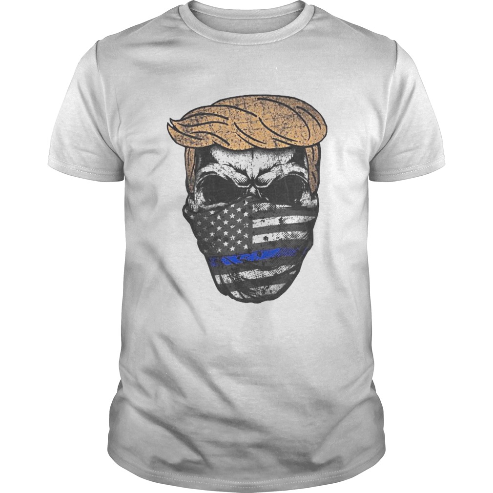 Donald trump skull mask back the blue american flag independence day shirt