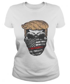 Donald trump skull mask back the red american flag independence day  Classic Ladies