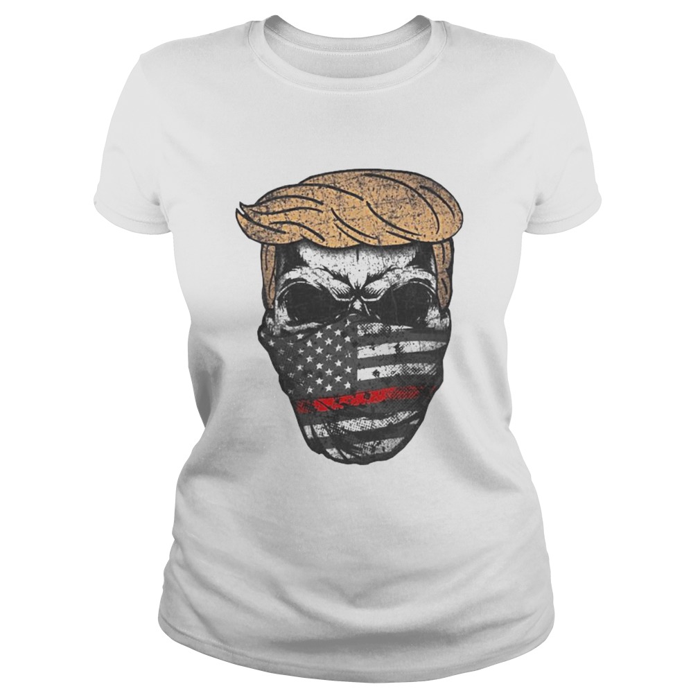 Donald trump skull mask back the red american flag independence day Classic Ladies