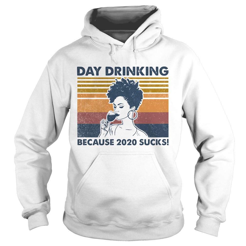 Drinking Because 2020 Sucks Lady Vintage Retro Hoodie