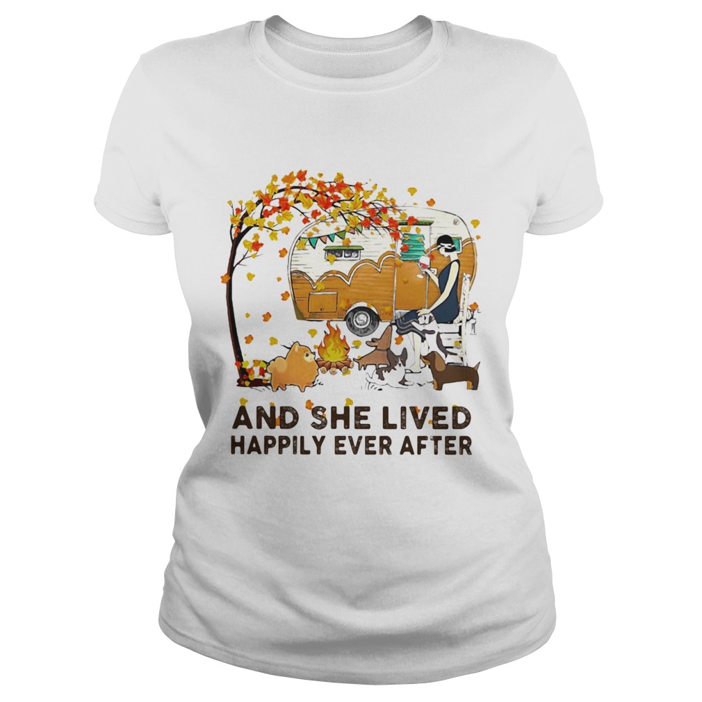 Fall Girl camping with dogs and she lived happily ever after Classic Ladies