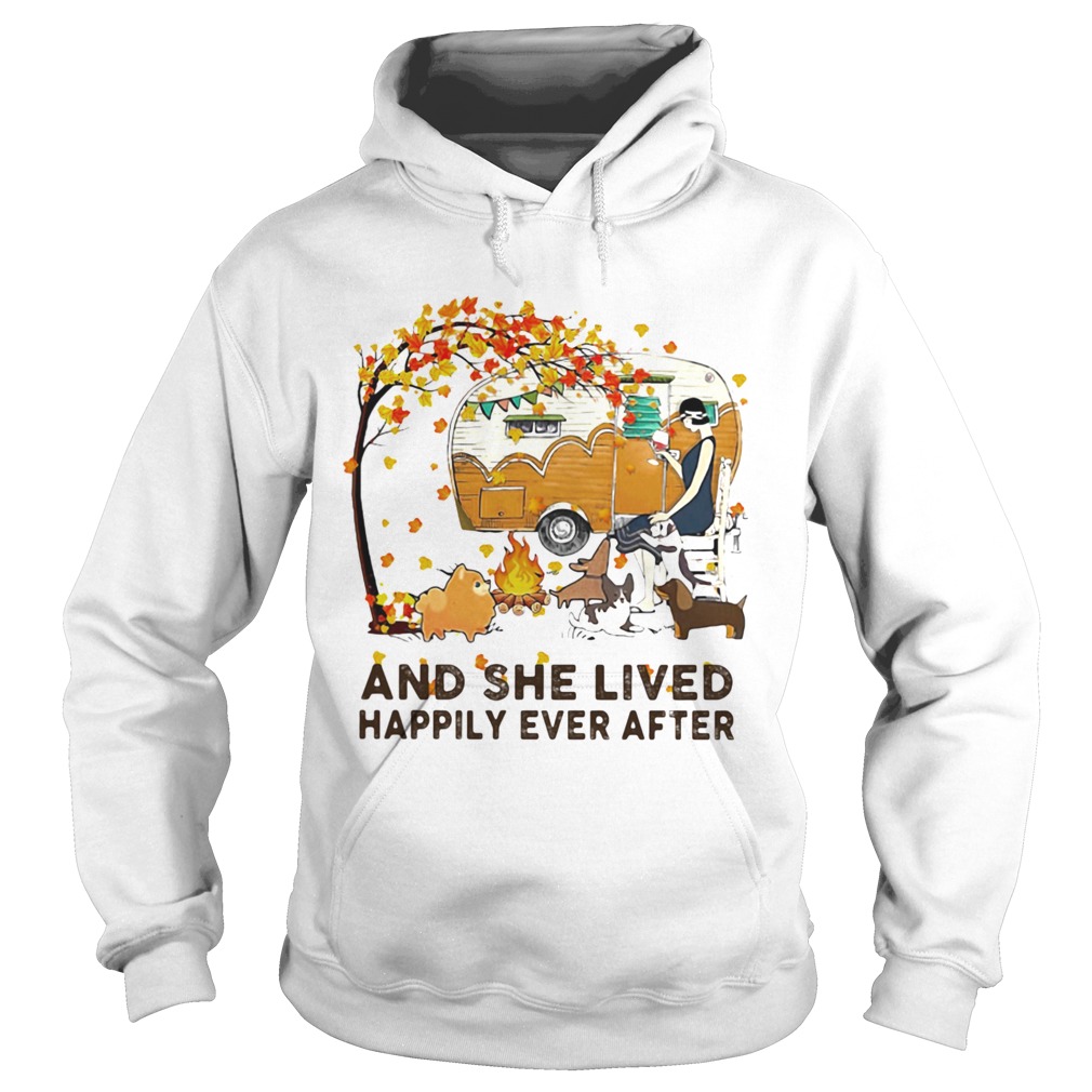 Fall Girl camping with dogs and she lived happily ever after Hoodie