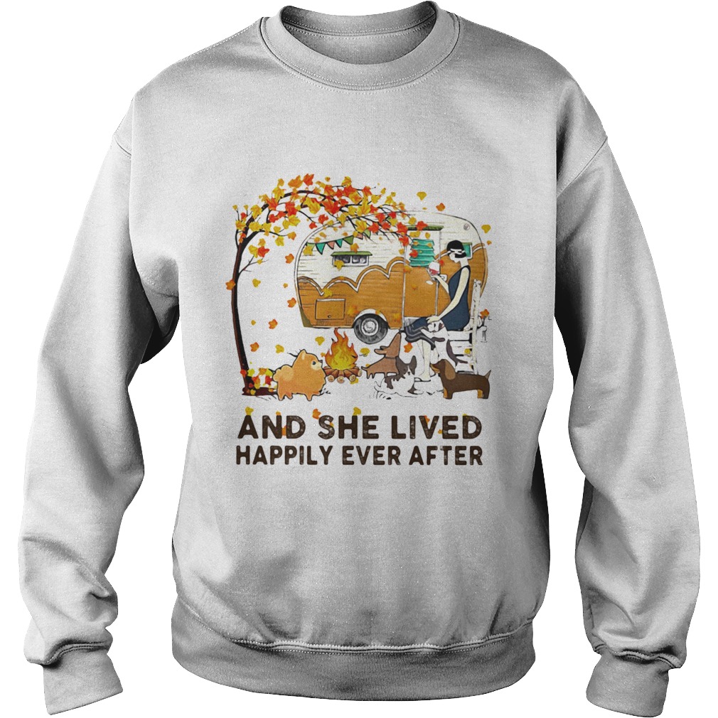 Fall Girl camping with dogs and she lived happily ever after Sweatshirt