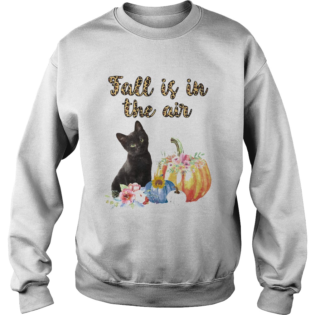 Fall Is In The Air Cat Pumpkin Flower Sweatshirt