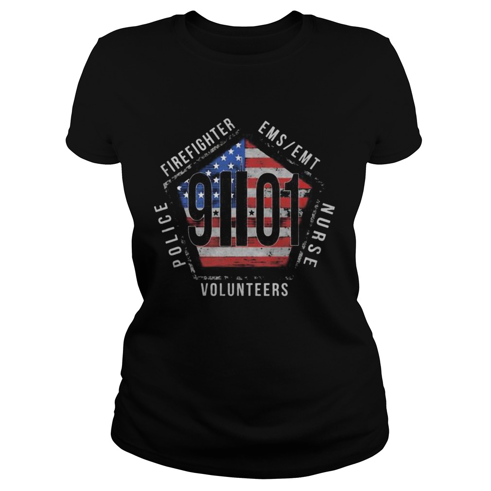 Firefighter ems emt nurse volunteers police 9 01 american flag Classic Ladies