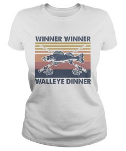 Fishing winner winner walleye dinner vintage retro  Classic Ladies