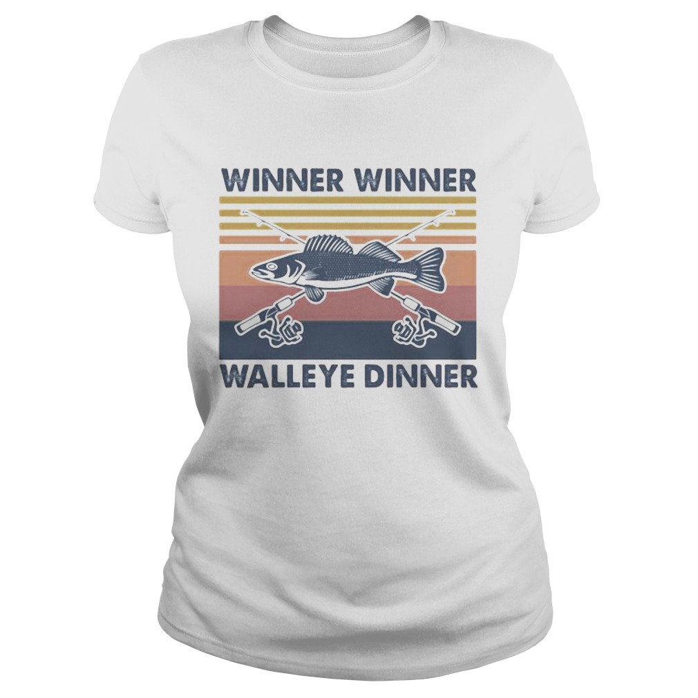 Fishing winner winner walleye dinner vintage retro Classic Ladies