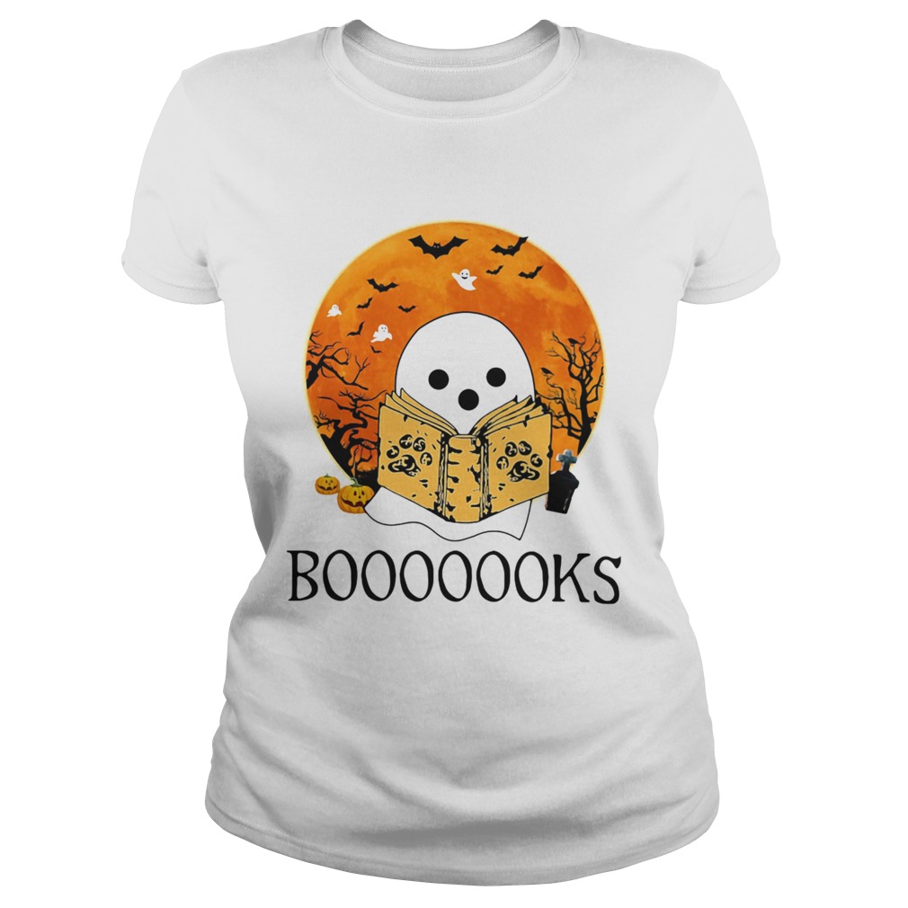 Ghost Reading Books Halloween Classic Ladies