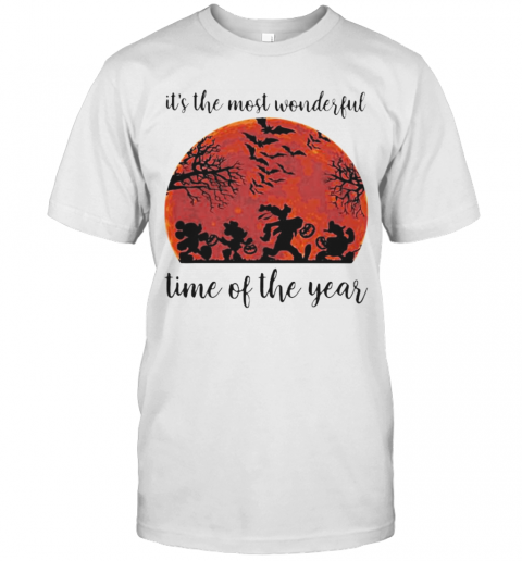 Halloween Mickey Mouse And Friends It'S The Most Wonderful Time Of The Year Sunset T-Shirt