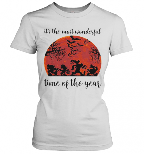 Halloween Mickey Mouse And Friends It'S The Most Wonderful Time Of The Year Sunset T-Shirt Classic Women's T-shirt