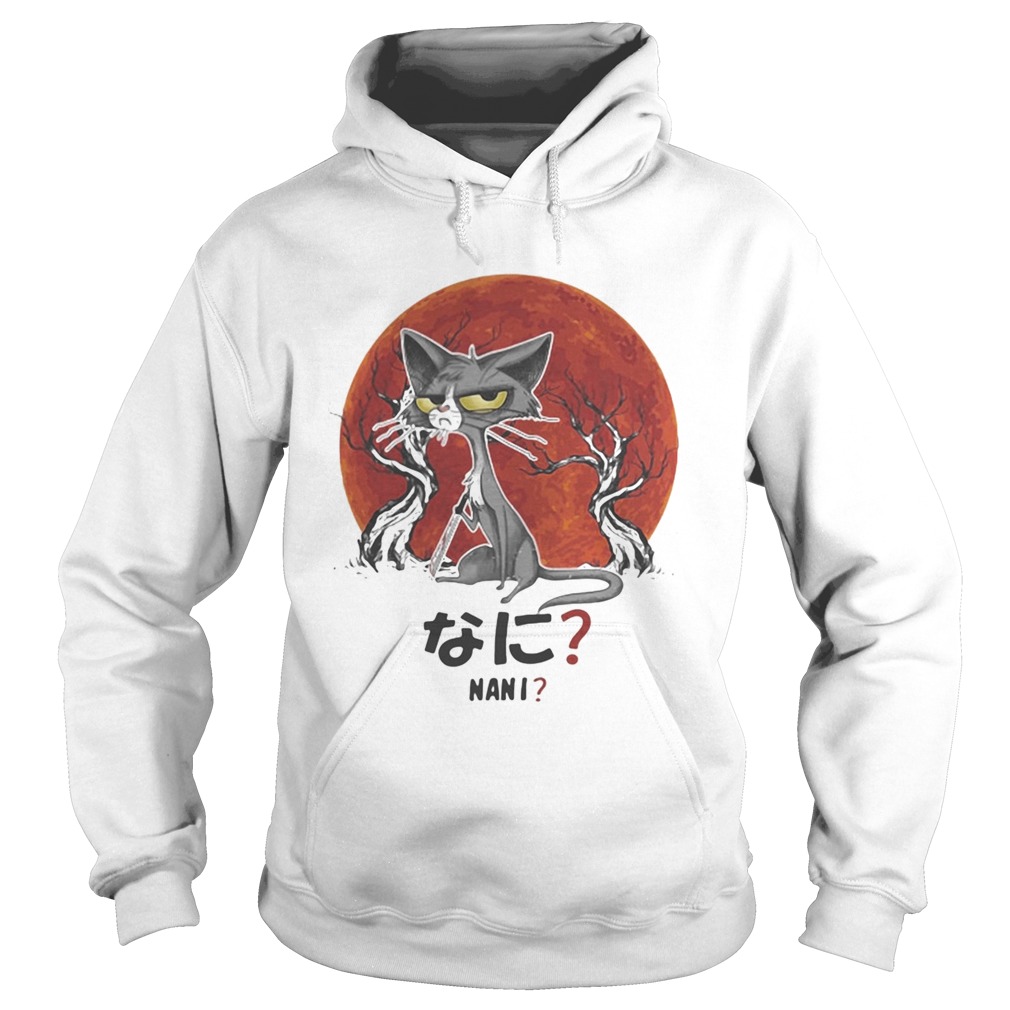 Halloween black cat holding knife nani japanese sunset Hoodie