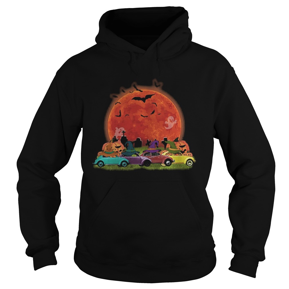 Halloween color cars pumpkin moon Hoodie