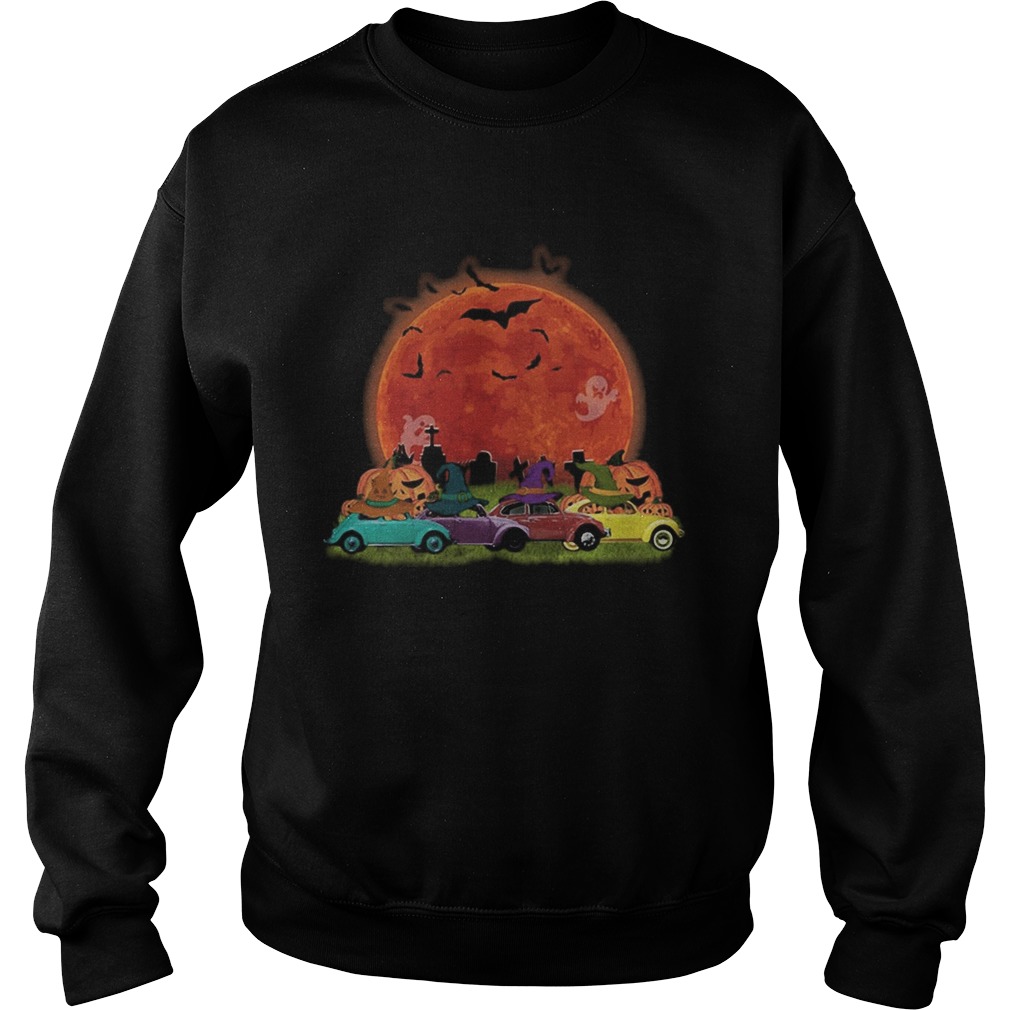 Halloween color cars pumpkin moon Sweatshirt