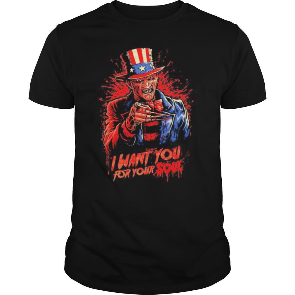 Halloween freddy krueger i want you for your soul shirt