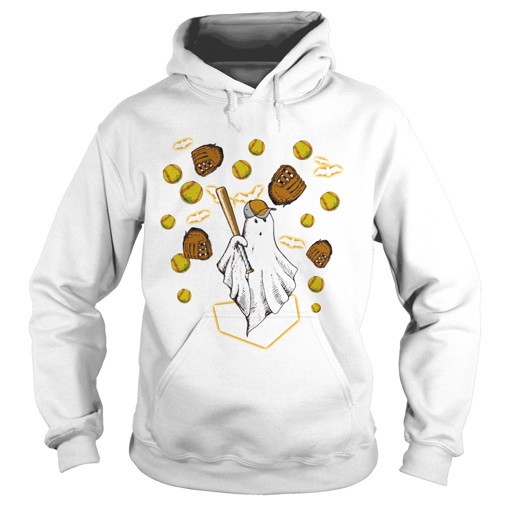 Halloween ghost playing softball Hoodie