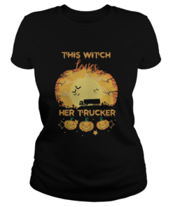 Halloween this witch loves her trucker pumpkins moon  Classic Ladies