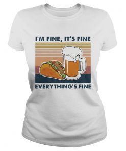 Hamburger and beer Im fine Its fine everythings fine vintage retro  Classic Ladies