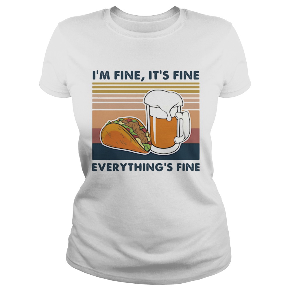 Hamburger and beer Im fine Its fine everythings fine vintage retro Classic Ladies