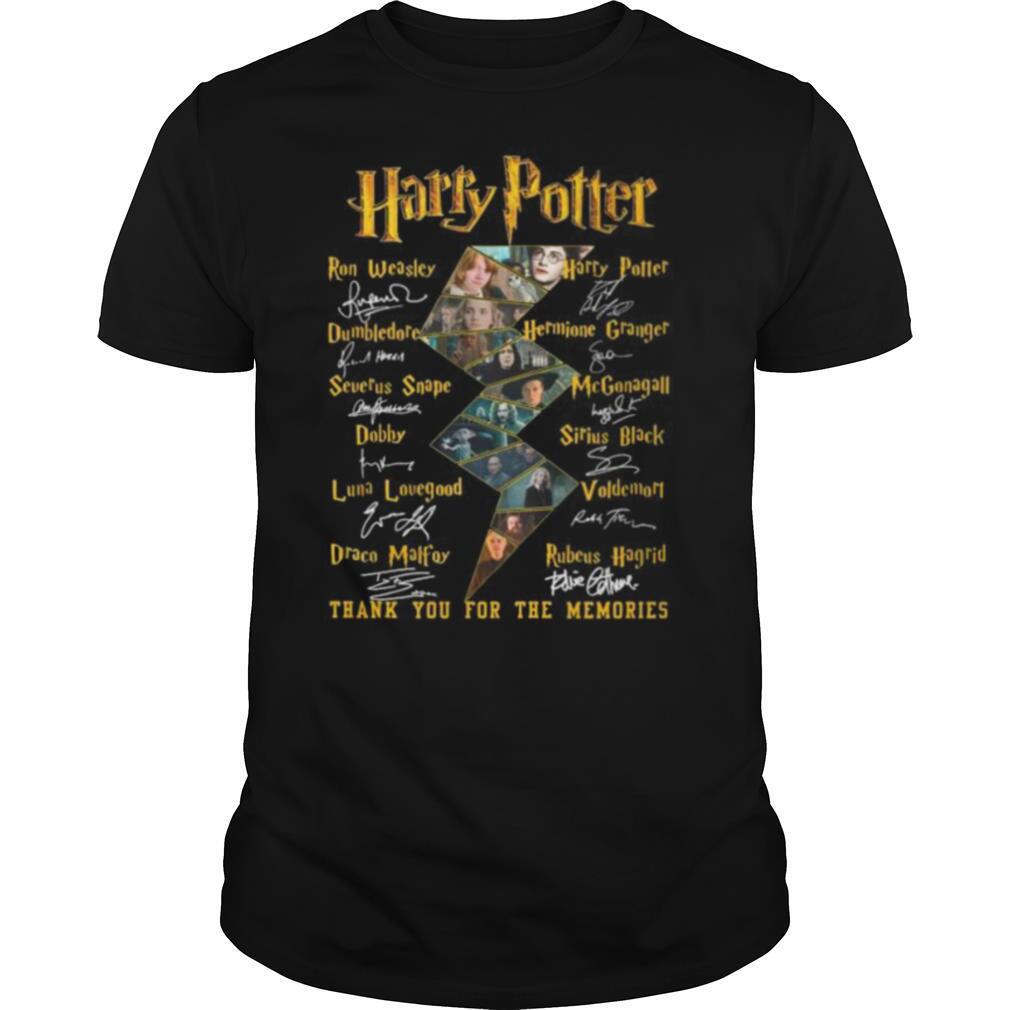 Harry potter thank you for the memories characters signatures shirt