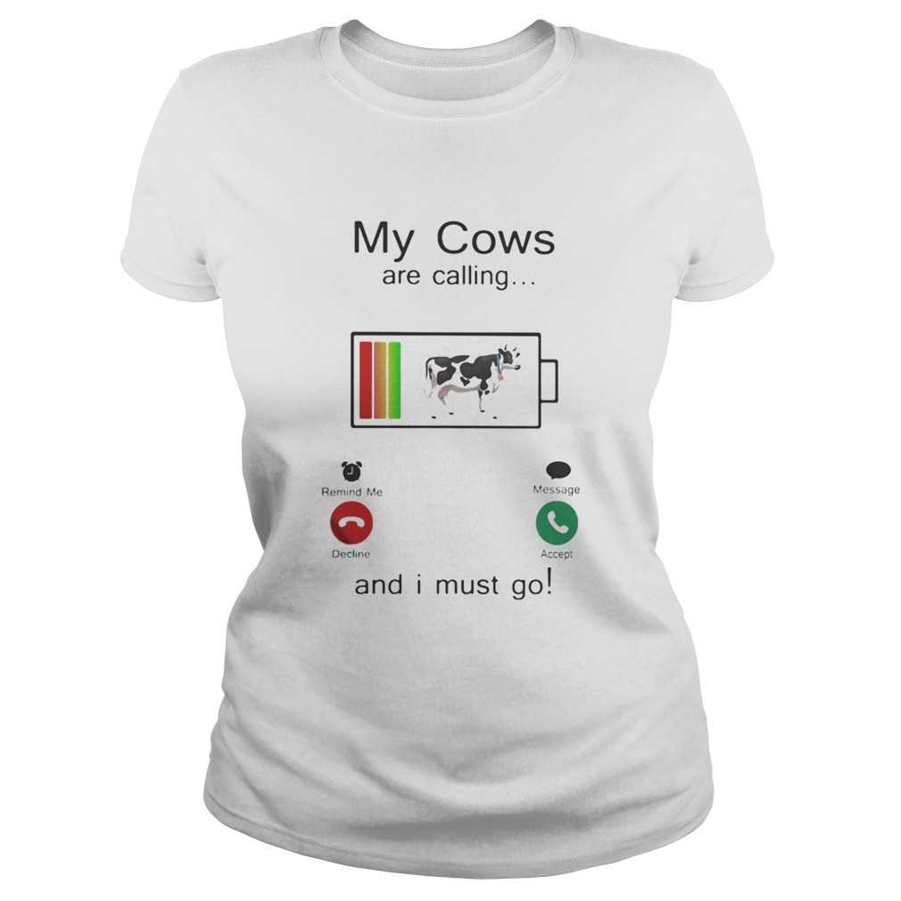 Holstein My cows are calling and i must go out of battery  Classic Ladies