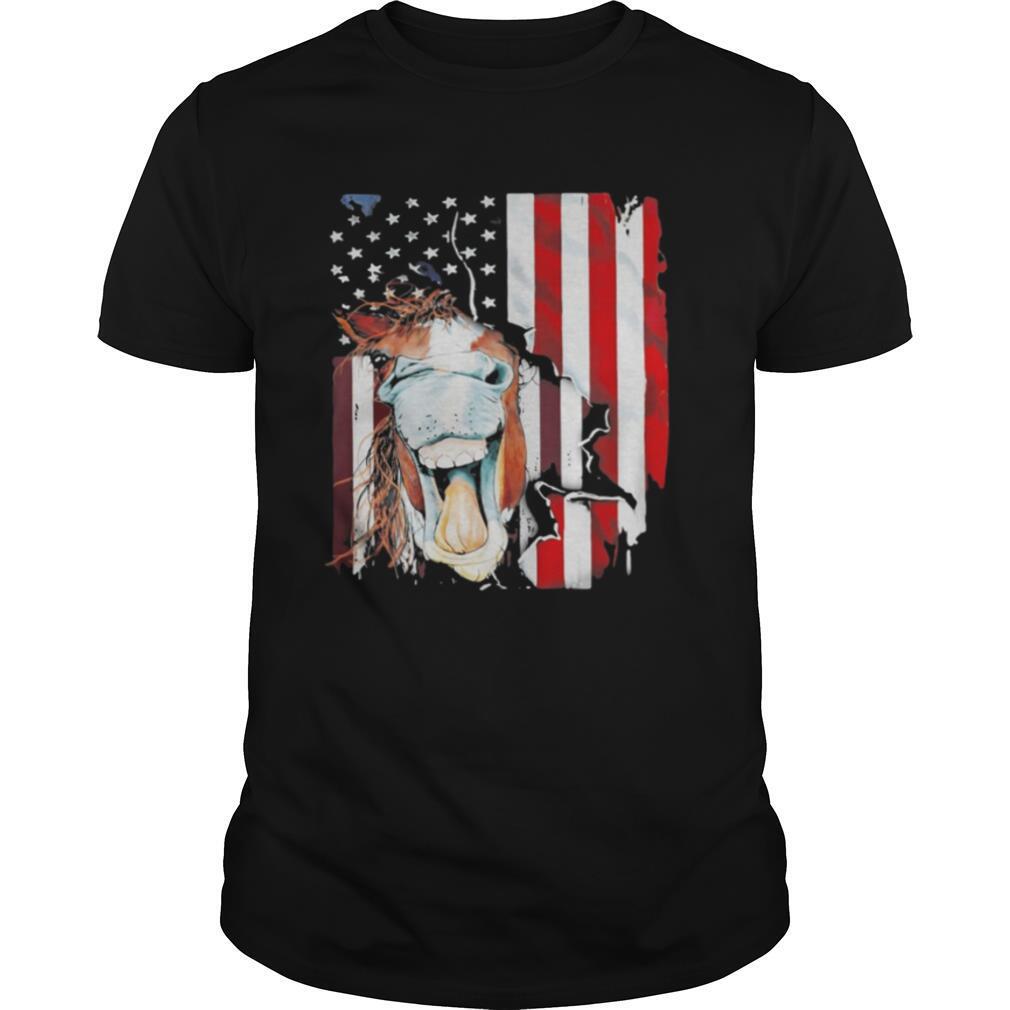 Horse American flag veteran Independence Day shirt