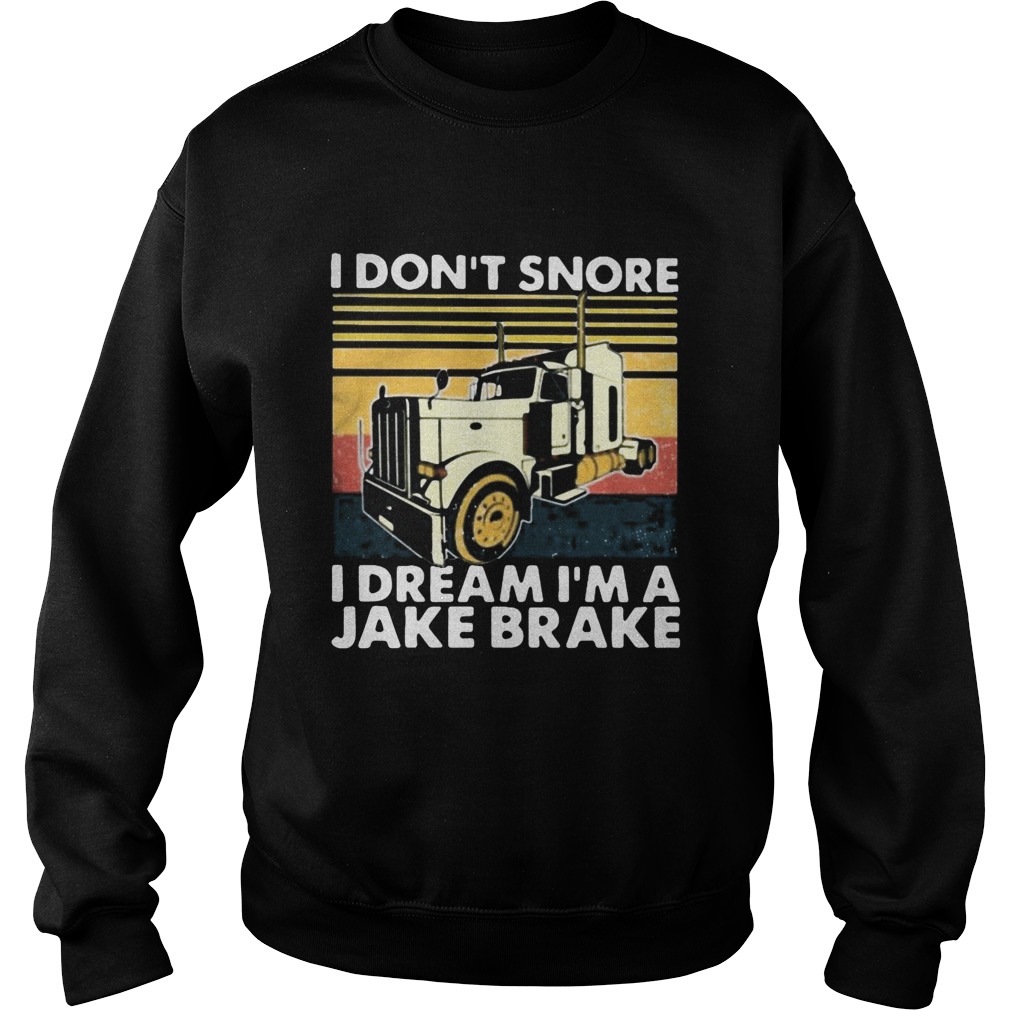 I Dont Snore I Dream Im A Jake Brake Vintage Retro  Sweatshirt