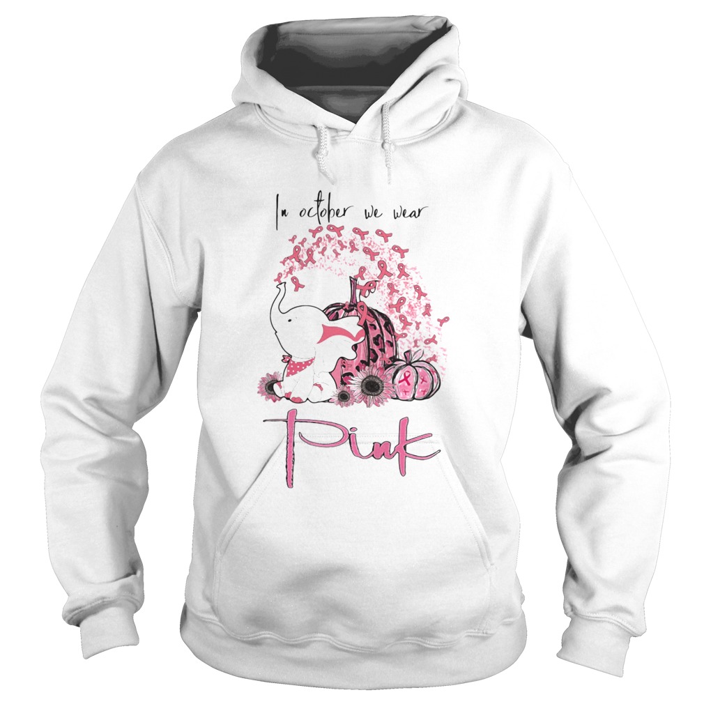 IN OCTOBER WE WEAR PINK ELEPHANT PUMPKIN BREAST CANCER AWARENESS Hoodie