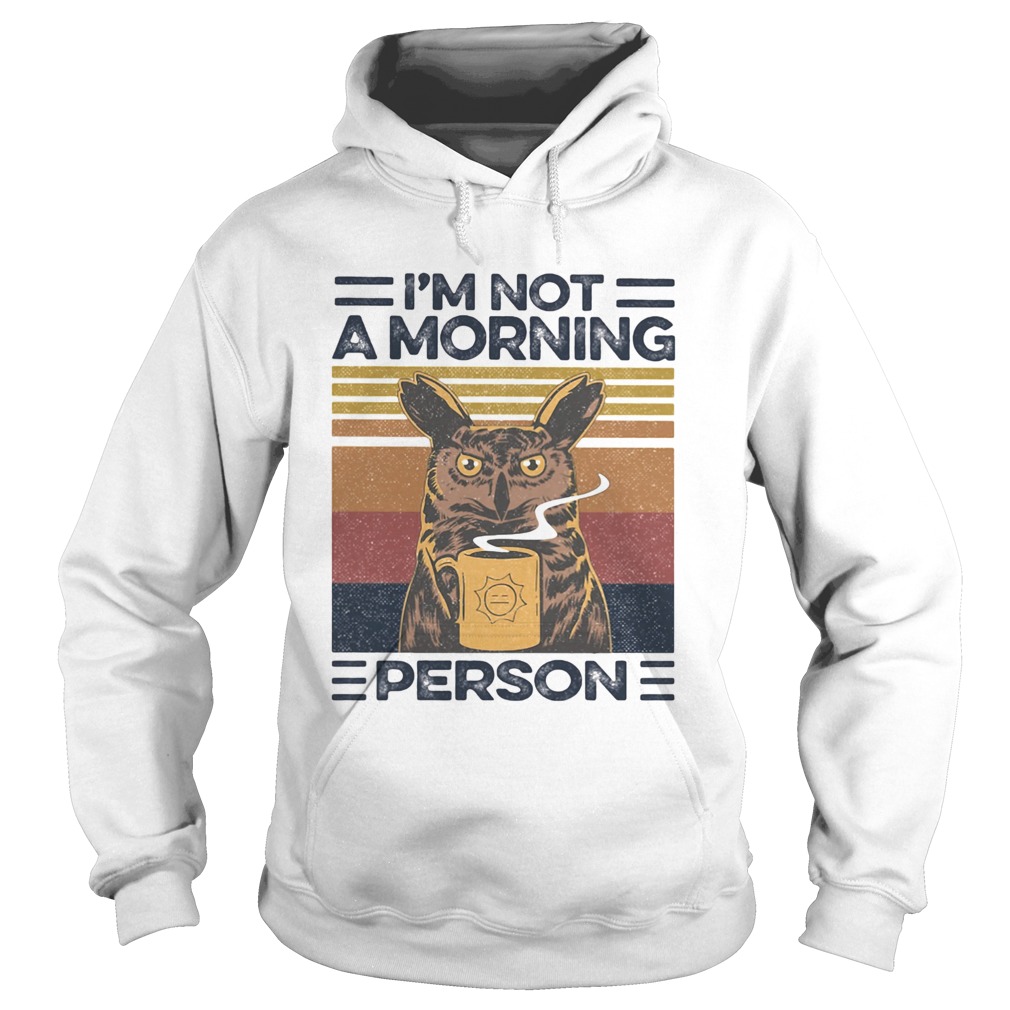 Im Not A Morning Person Owl Vintage Retro Hoodie