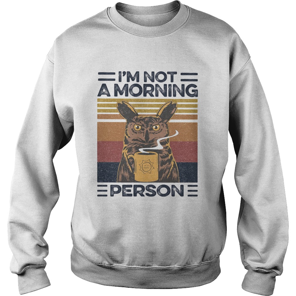 Im Not A Morning Person Owl Vintage Retro Sweatshirt