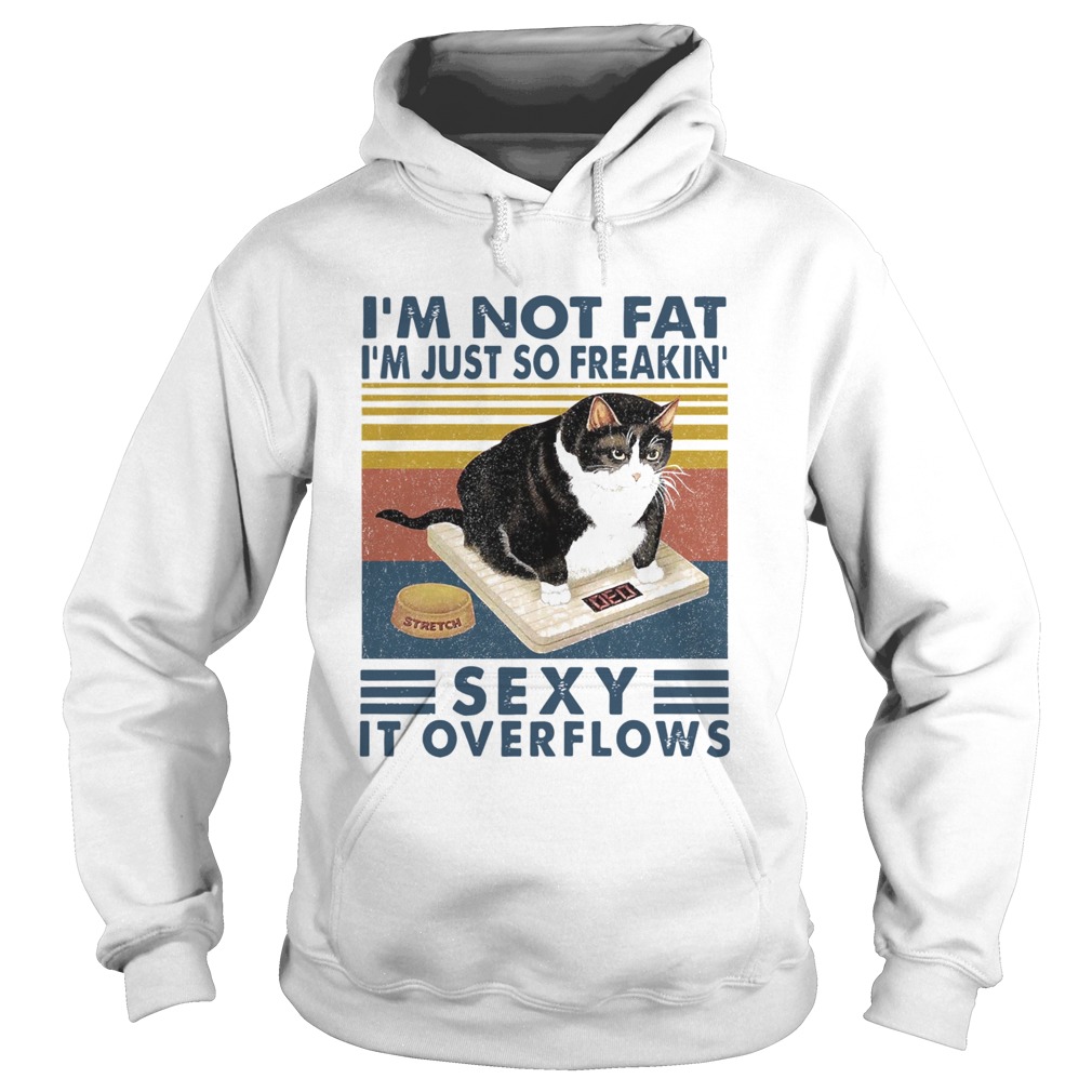 Im Not Fat Im Just So Freakin Sexy It Overflows Cat Vintage Retro Hoodie