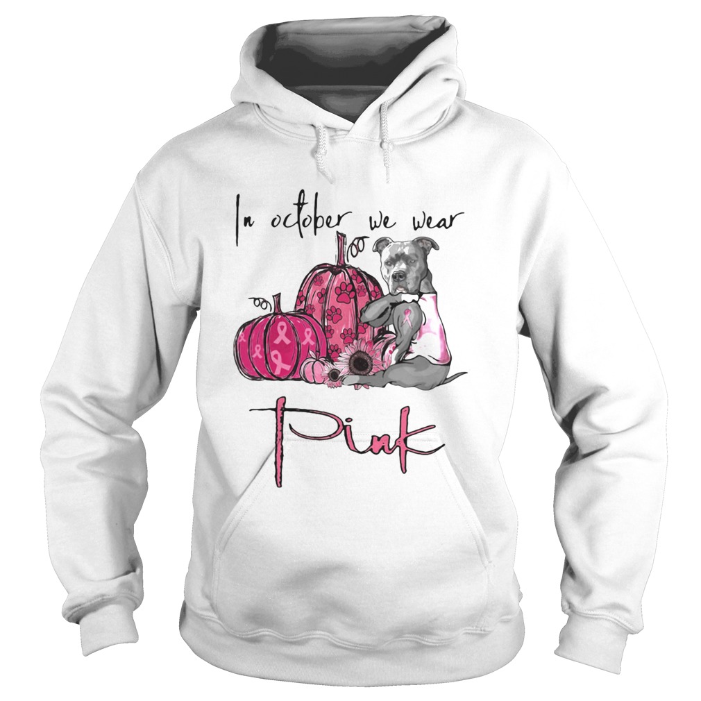 In October We Wear Pink Pumpkin Sunflower Dog Hoodie