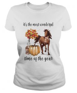 Its The Most Wonderful Time Of Year Fall Autumn Horse Pumpkin  Classic Ladies