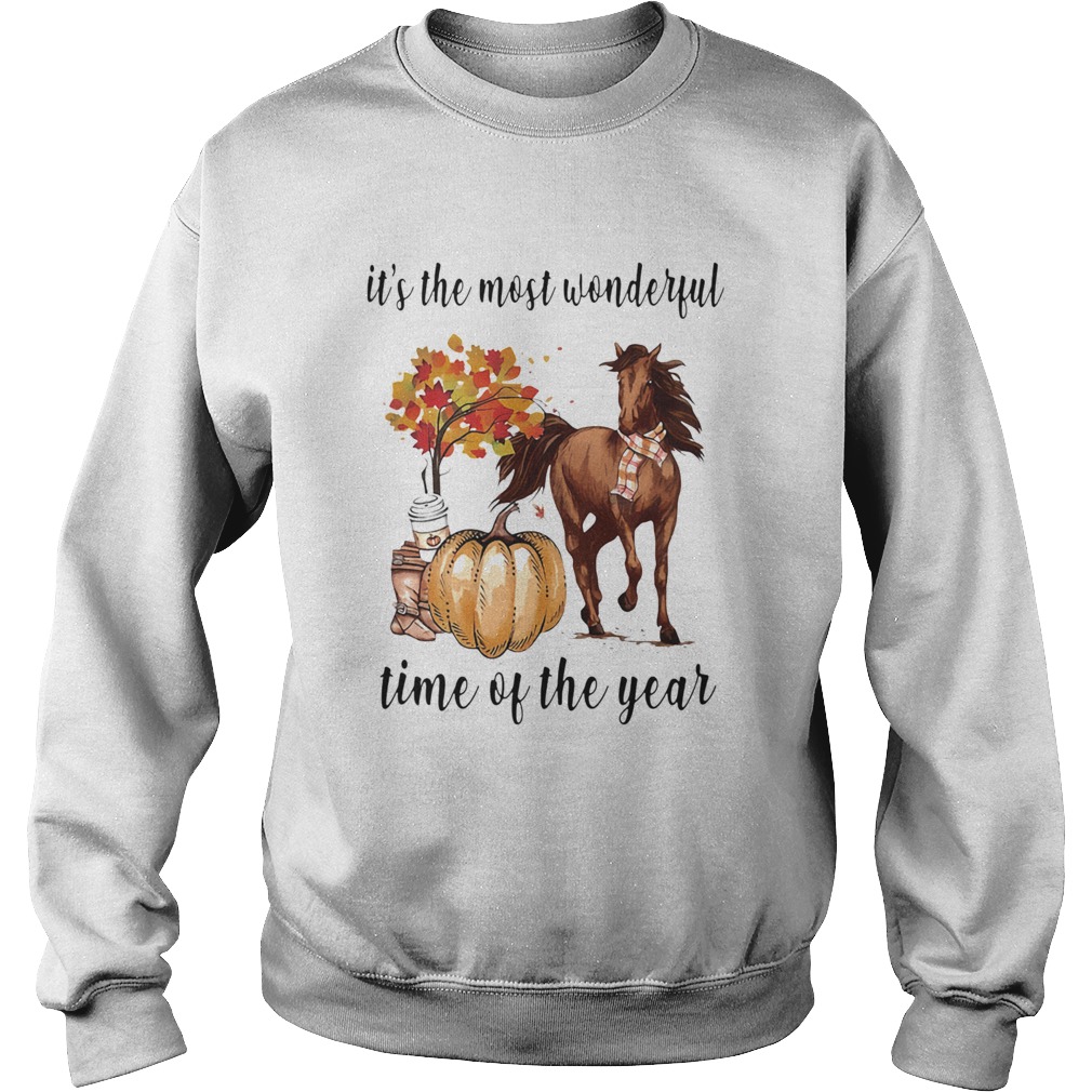 Its The Most Wonderful Time Of Year Fall Autumn Horse Pumpkin Sweatshirt