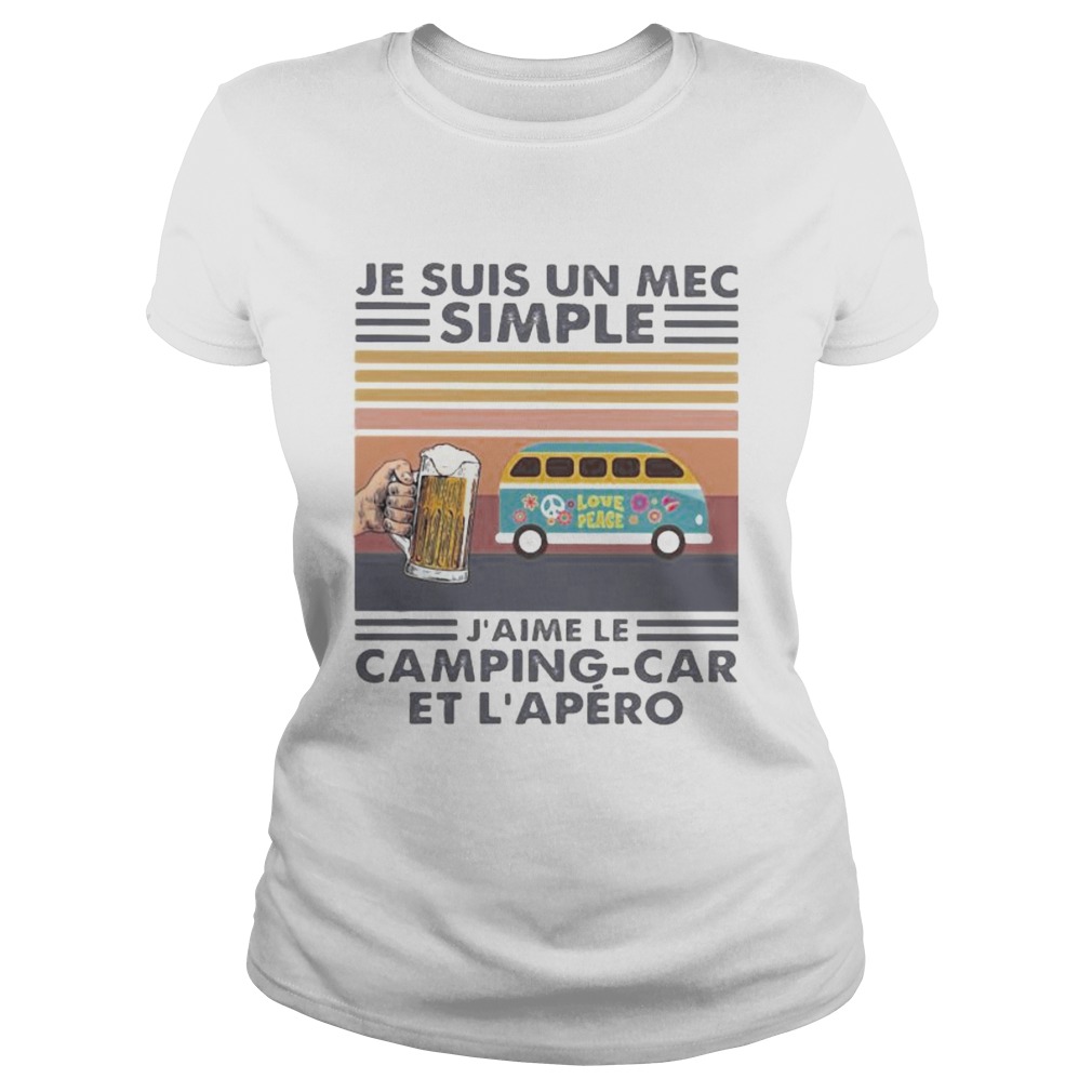 Je suis un mec simple jaime camping car et lapero vintage retro Classic Ladies