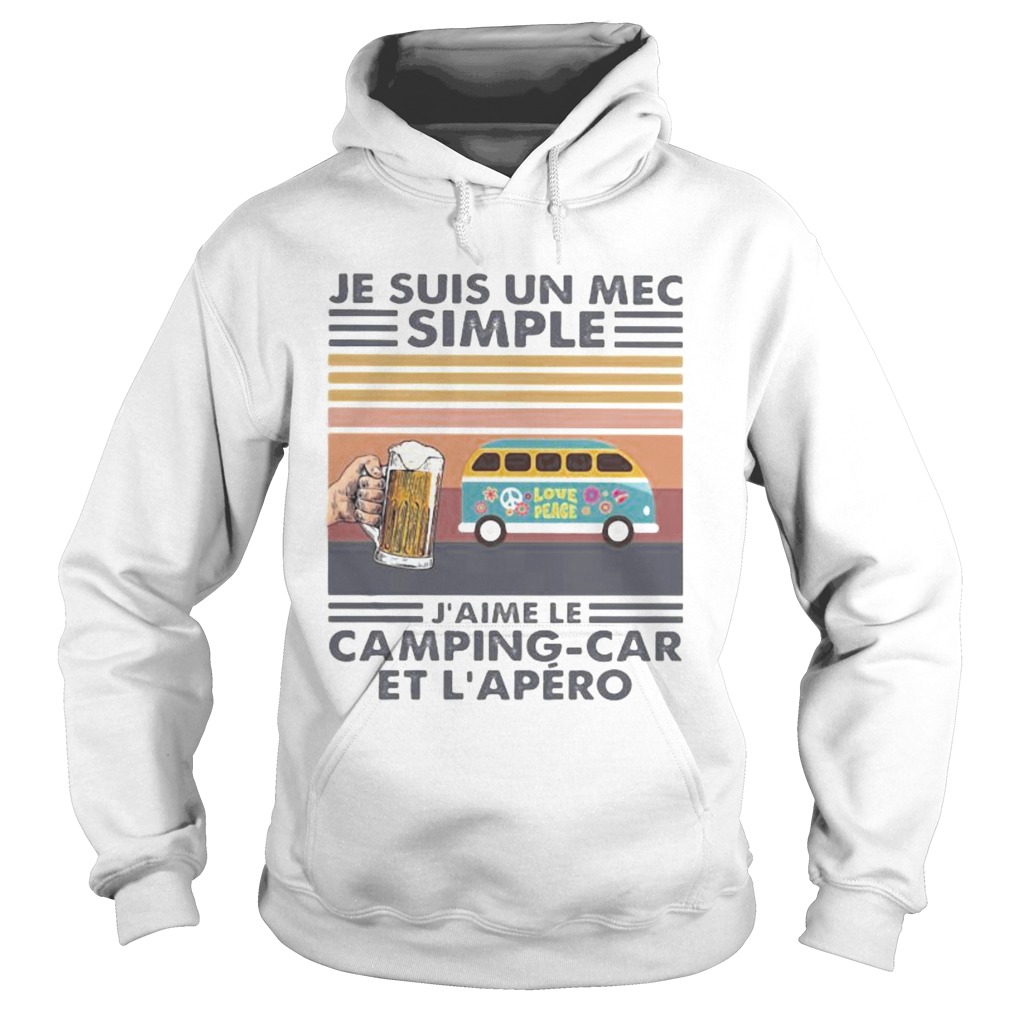 Je suis un mec simple jaime camping car et lapero vintage retro Hoodie