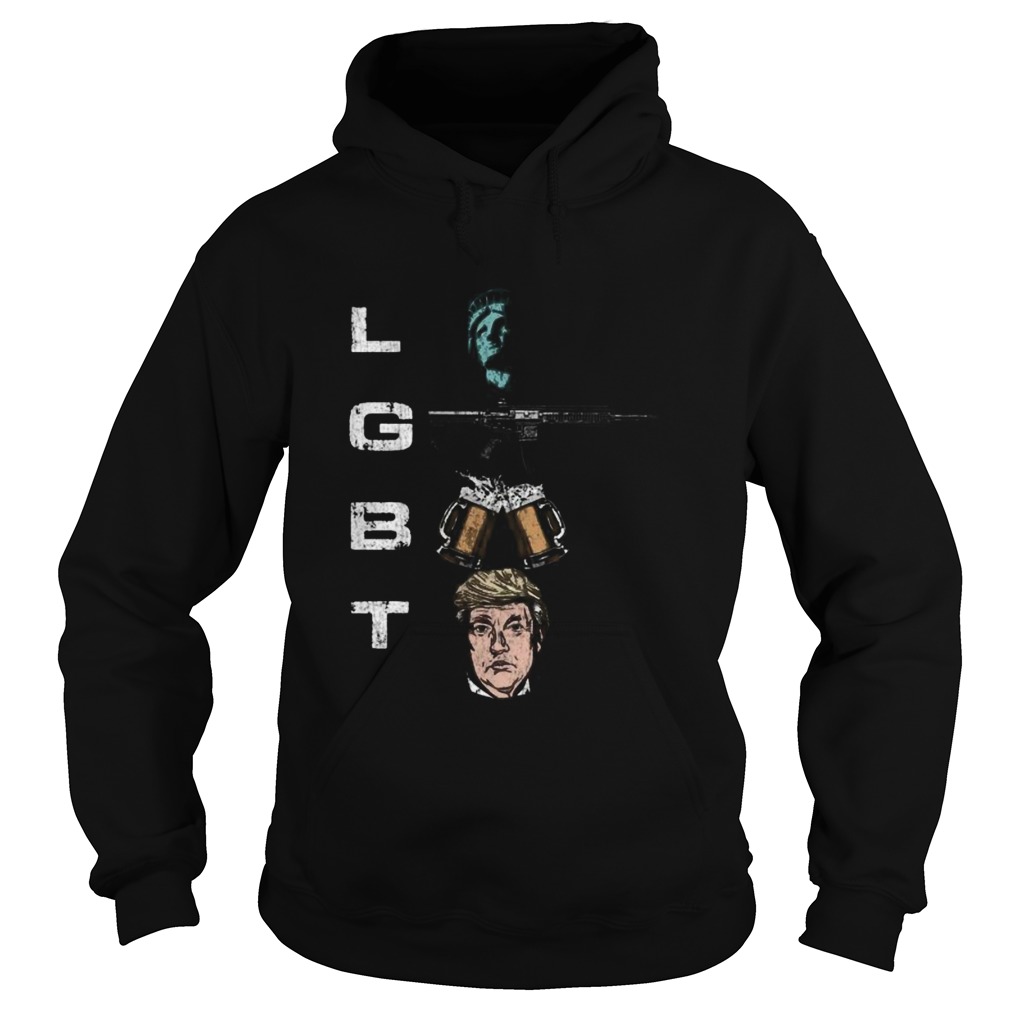 Lgbt statue of liberty guns beer and donald trump Hoodie