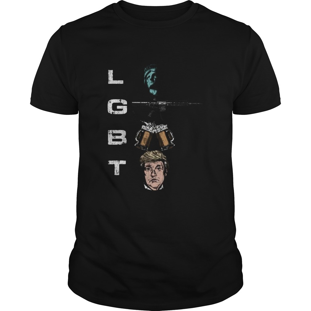 Lgbt statue of liberty guns beer and donald trump shirt